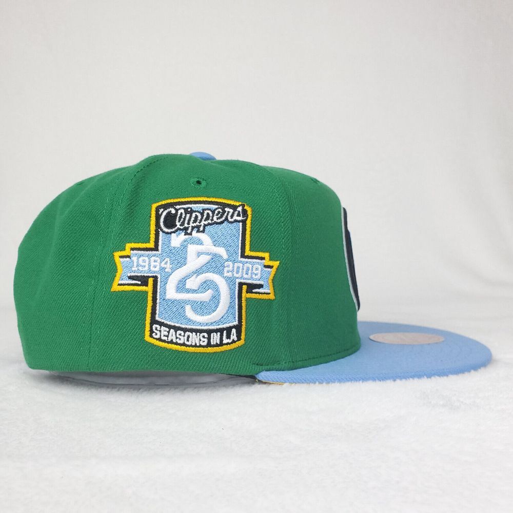 LA Clippers Mitchell & Ness NBA Snapback Hat Cap 3D Logo Green Blue NWT - Picture 4 of 8